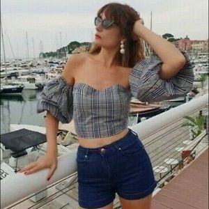 Zara puff sleeve crop top